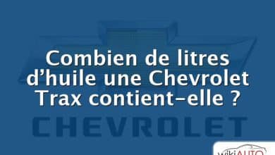 Combien de litres d’huile une Chevrolet Trax contient-elle ?